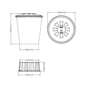 Round water butt 200, 300 and 500 litre