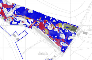 Overland exceedance flow analysis calculation